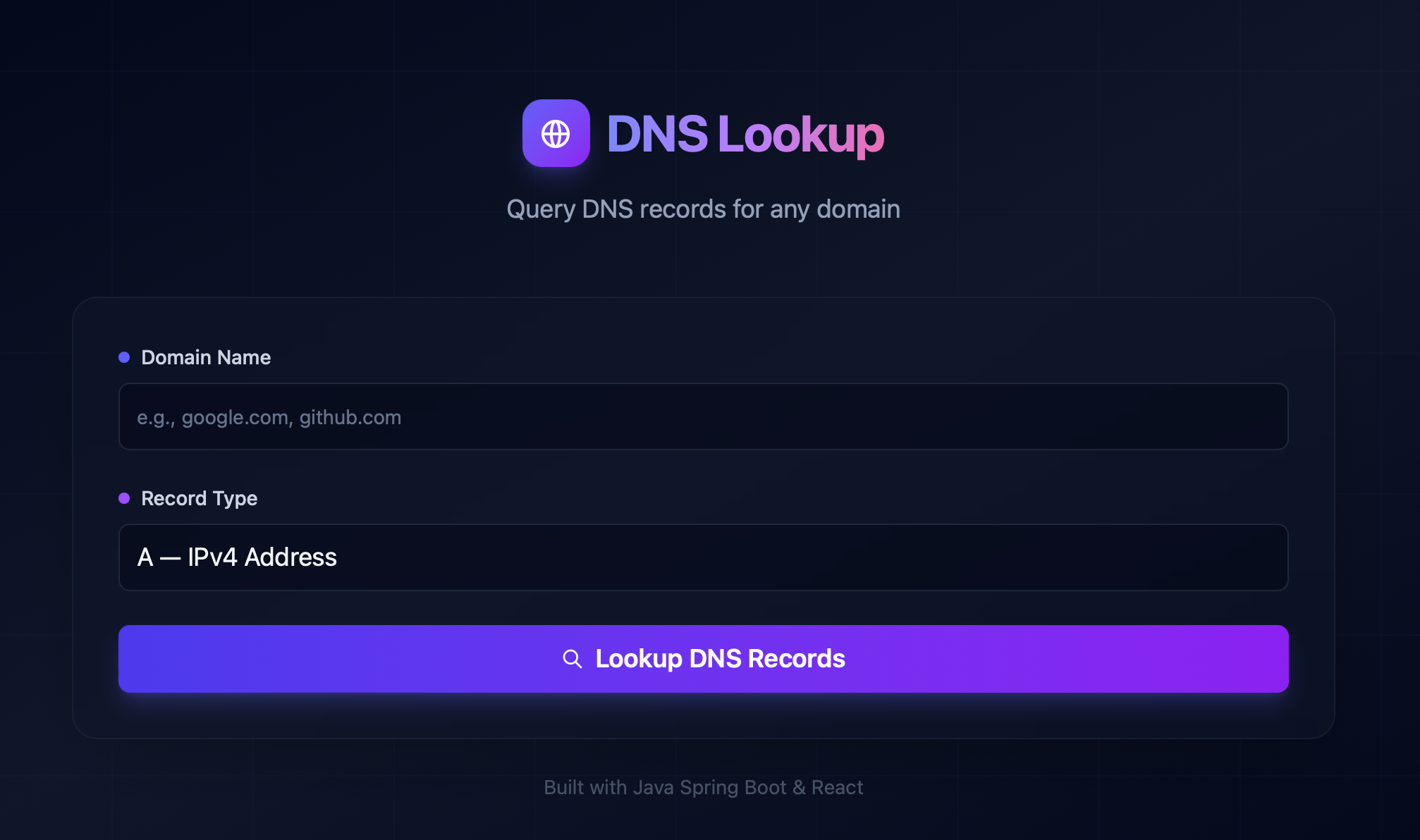 DNS Lookup Service